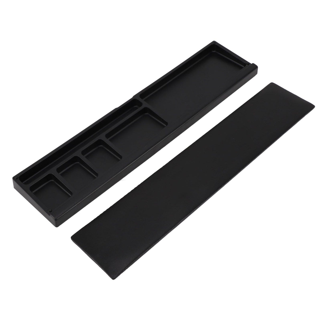 Keyboard Wrist Rest Pad Ergonomic Soft Prevent Slip Keyboard Wrist Support with Partition Storage Case for Office Black