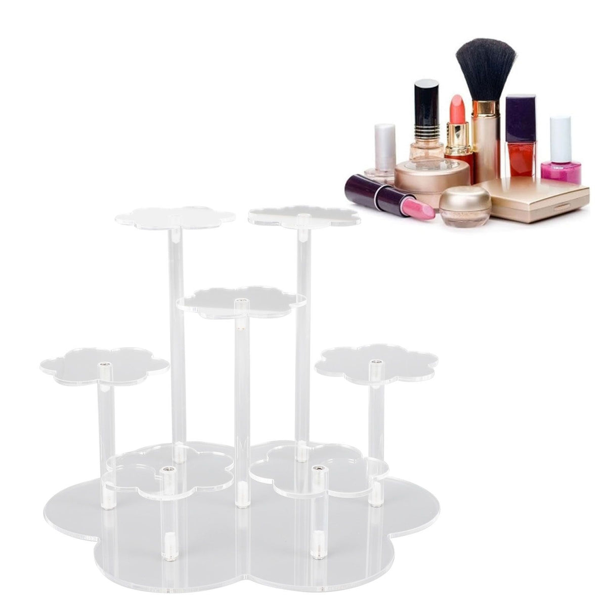 Acrylic Display Stand Figures Perfume Organizers Storage Risers Cupcake Dessert Conutertop Desktop Decoration Organizer Transparent