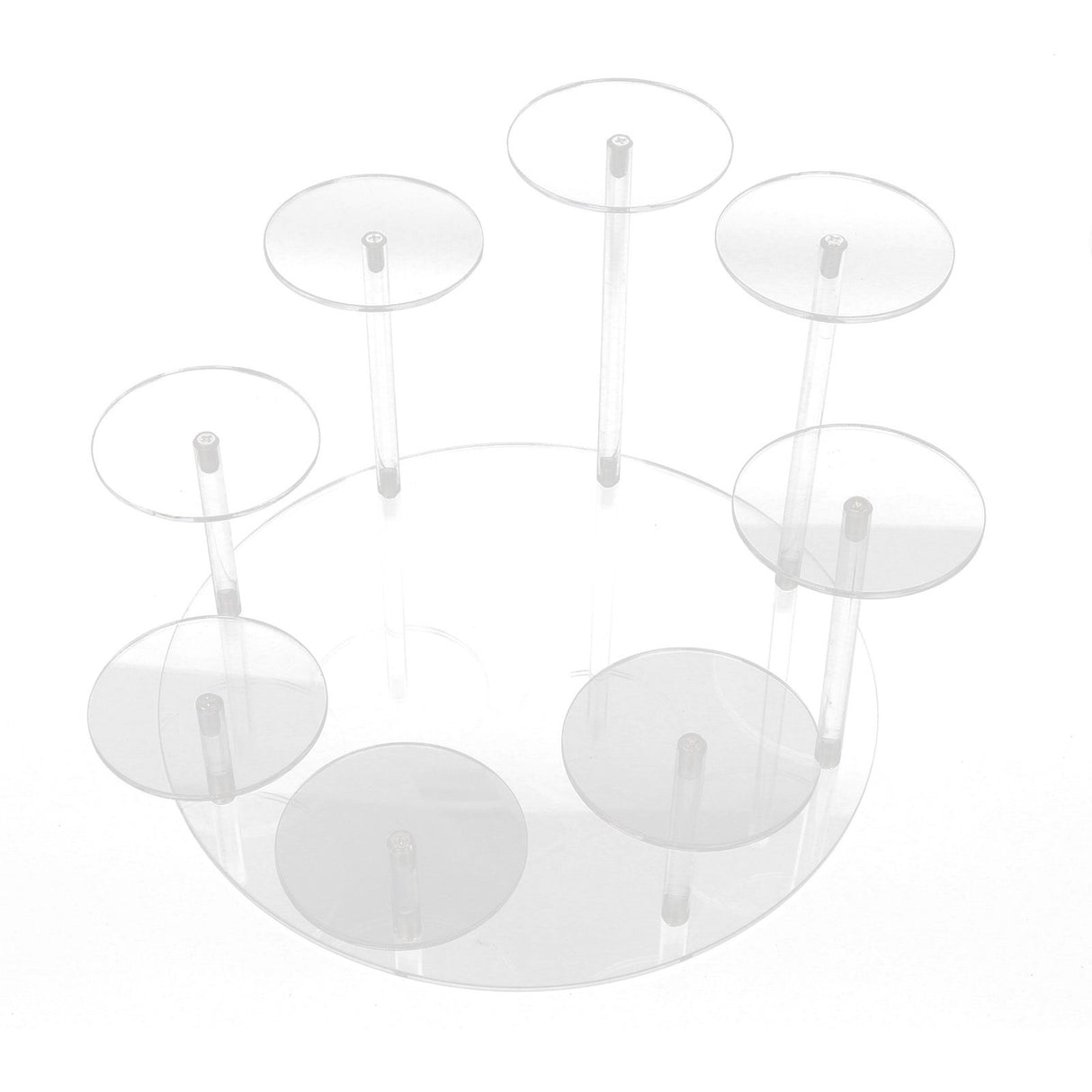 Acrylic Cupcake Stands Stable Round Anime Figure Doll Platter Display Stand for Wedding Birthday Party Transparent