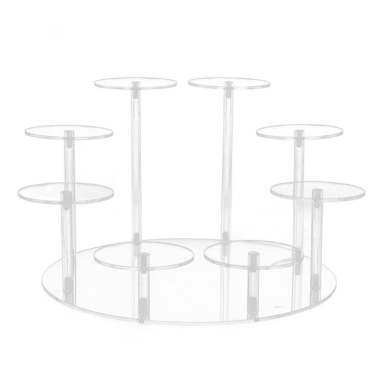 Acrylic Cupcake Stands Stable Round Anime Figure Doll Platter Display Stand for Wedding Birthday Party Transparent