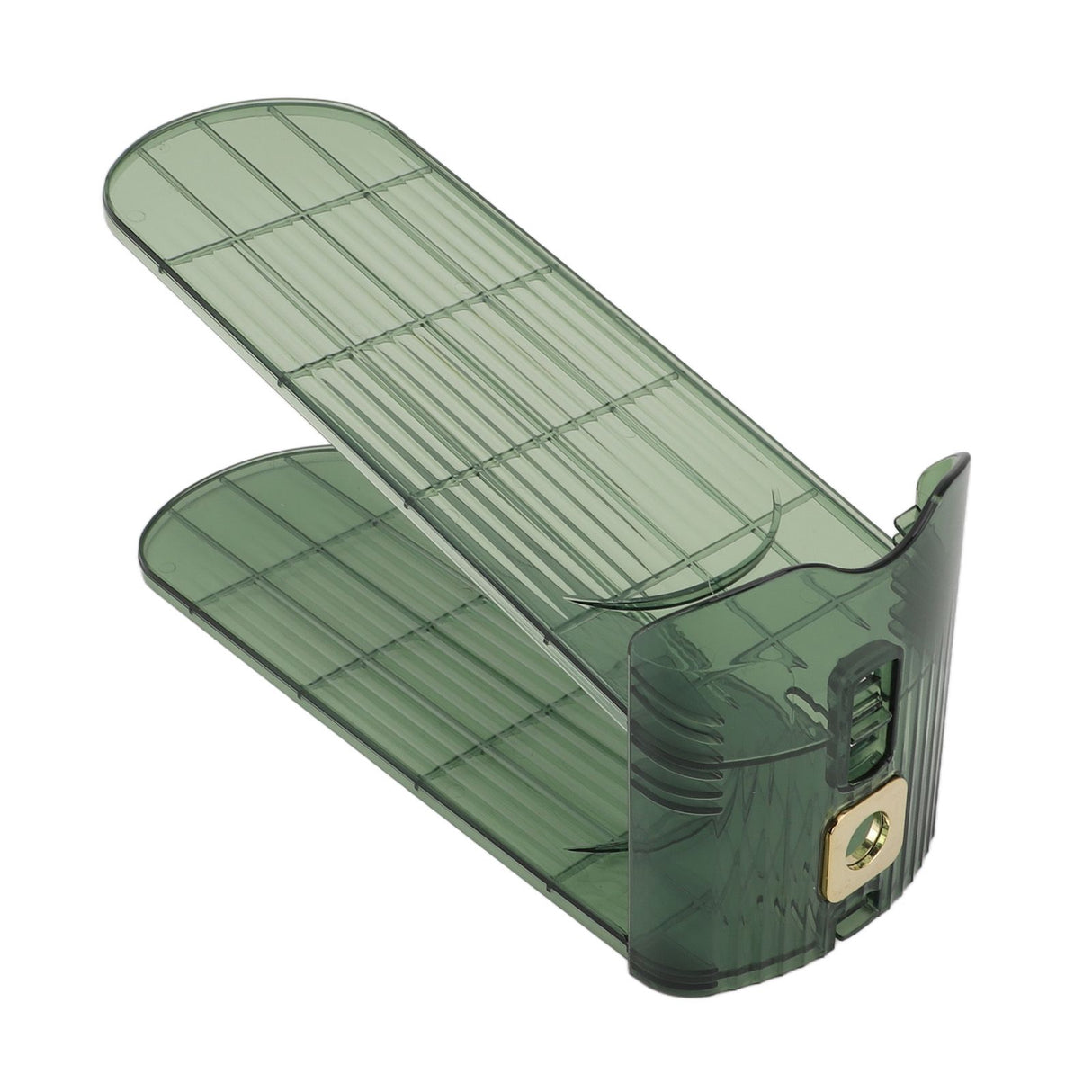 Shoe Slots Organizer Double Layer Shoe Rack Adjustable Saving Space Shoe Stack for Closet Cabinet Green