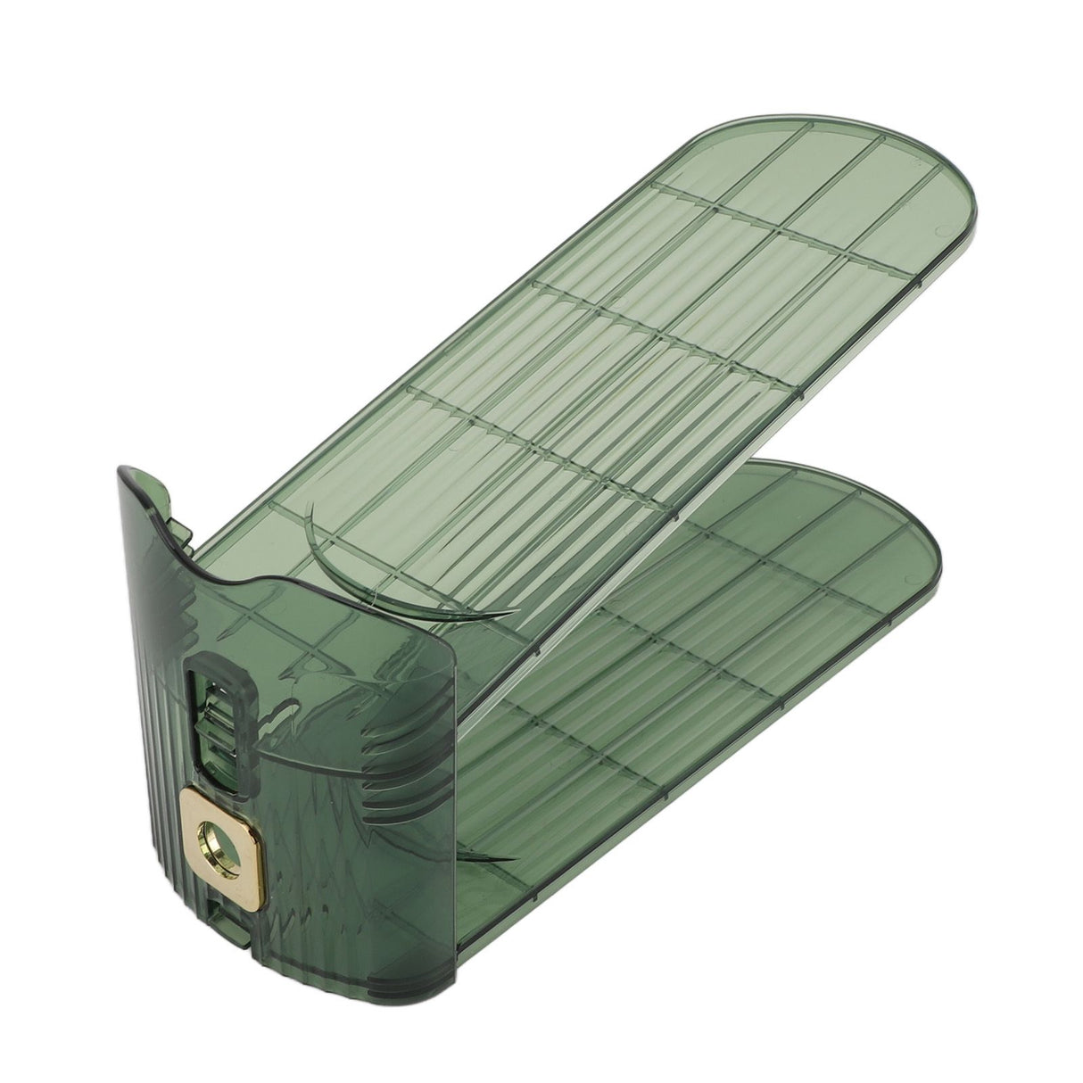 Shoe Slots Organizer Double Layer Shoe Rack Adjustable Saving Space Shoe Stack for Closet Cabinet Green