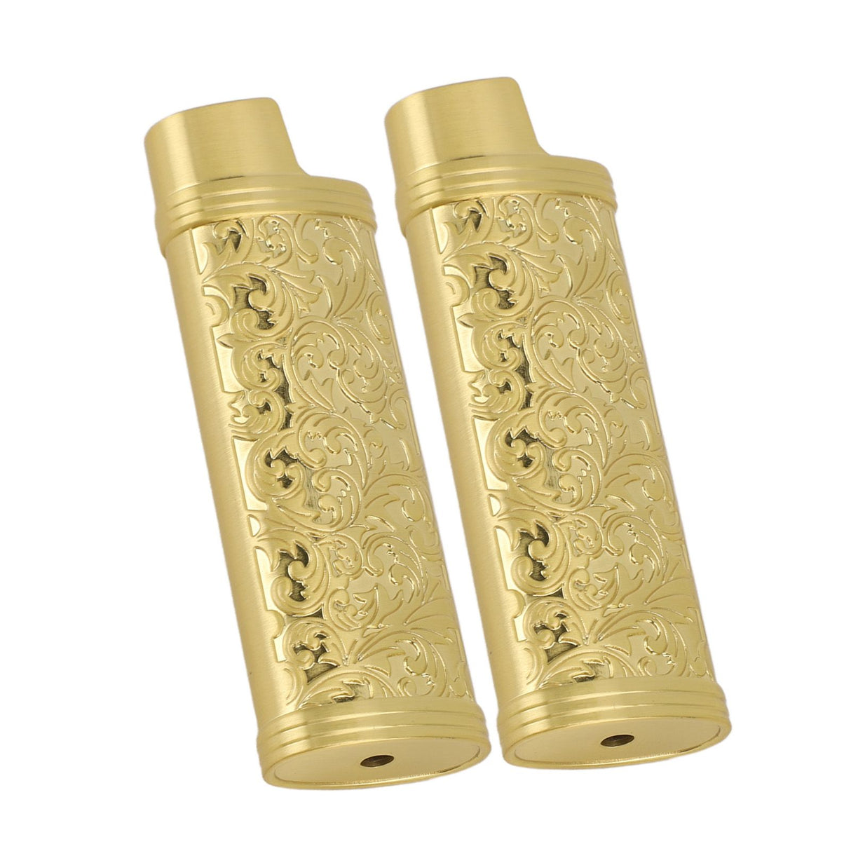 2PCS Lighter Case Cover Vintage Style Floral Stamped Zinc Alloy Shell for Lighter Protection Gold