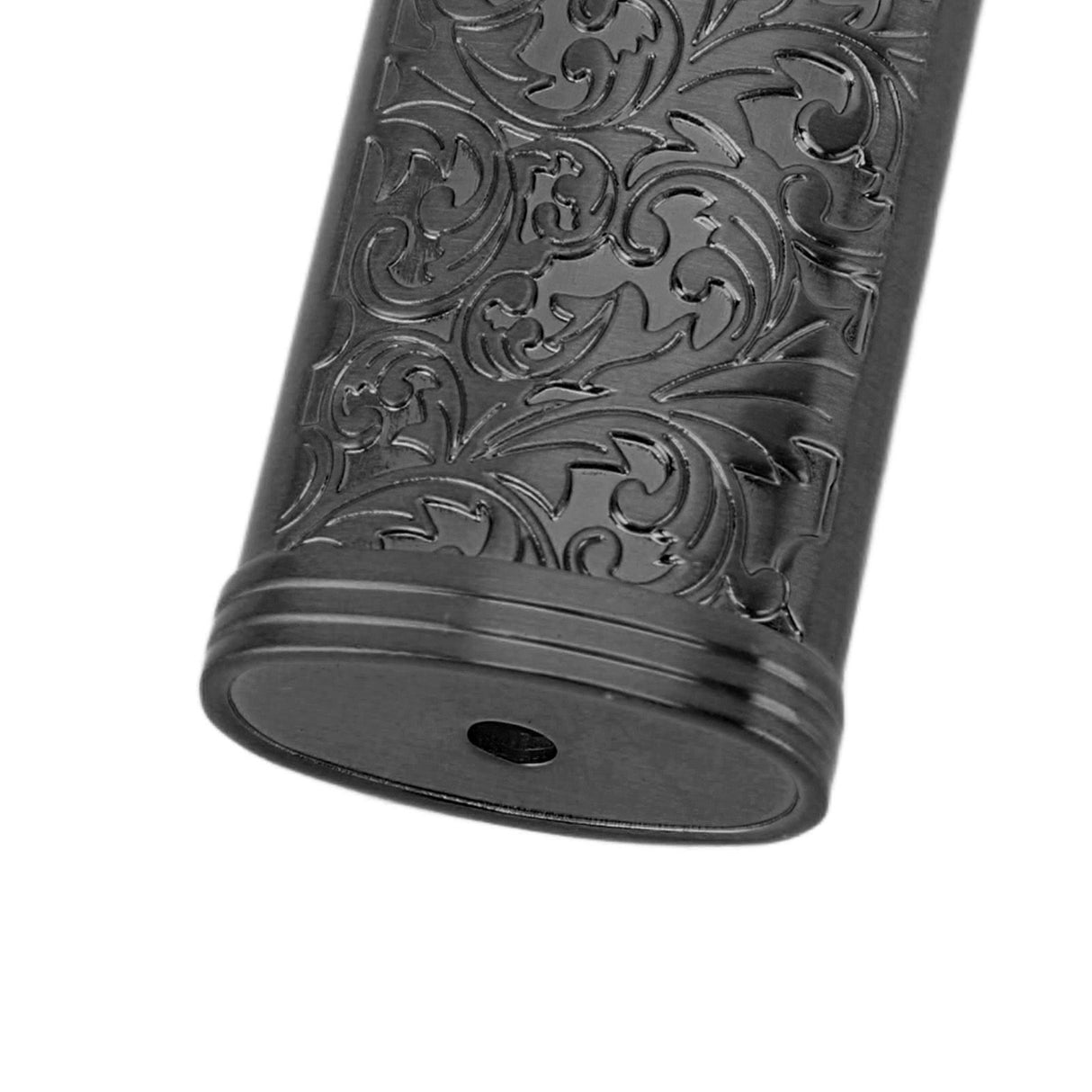 2PCS Lighter Case Cover Vintage Style Floral Stamped Zinc Alloy Shell for Lighter Protection Black