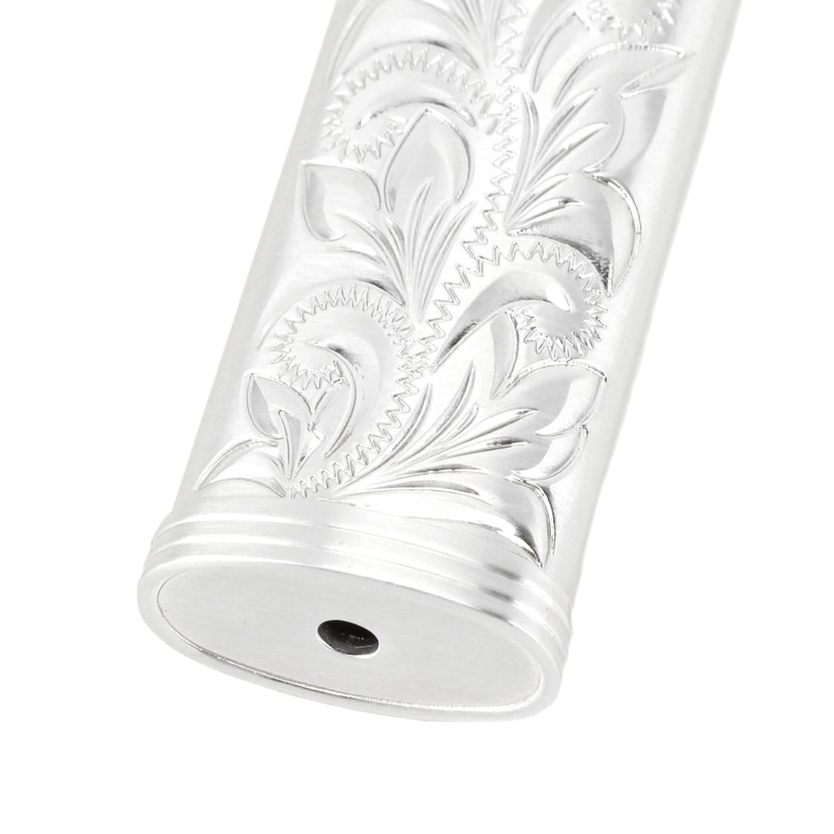 2Pcs Lighter Case Zinc Alloy Lighter Storage Container Floral Pattern for Outdoor Camping Hiking Silver