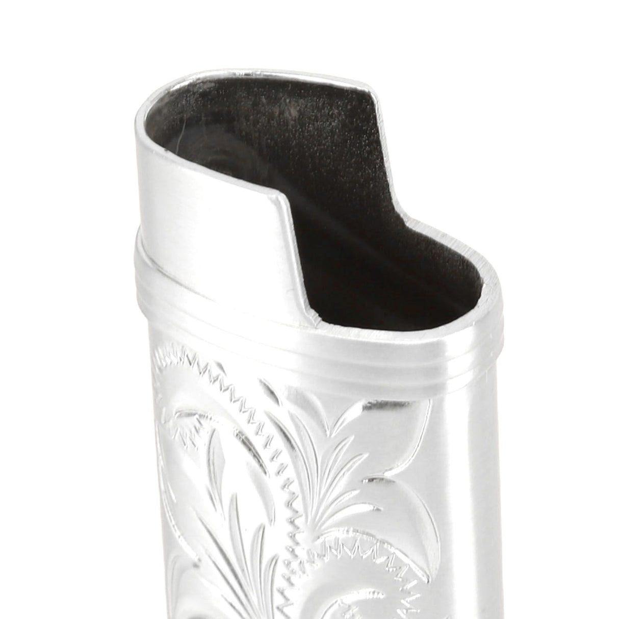 2Pcs Lighter Case Zinc Alloy Lighter Storage Container Floral Pattern for Outdoor Camping Hiking Silver