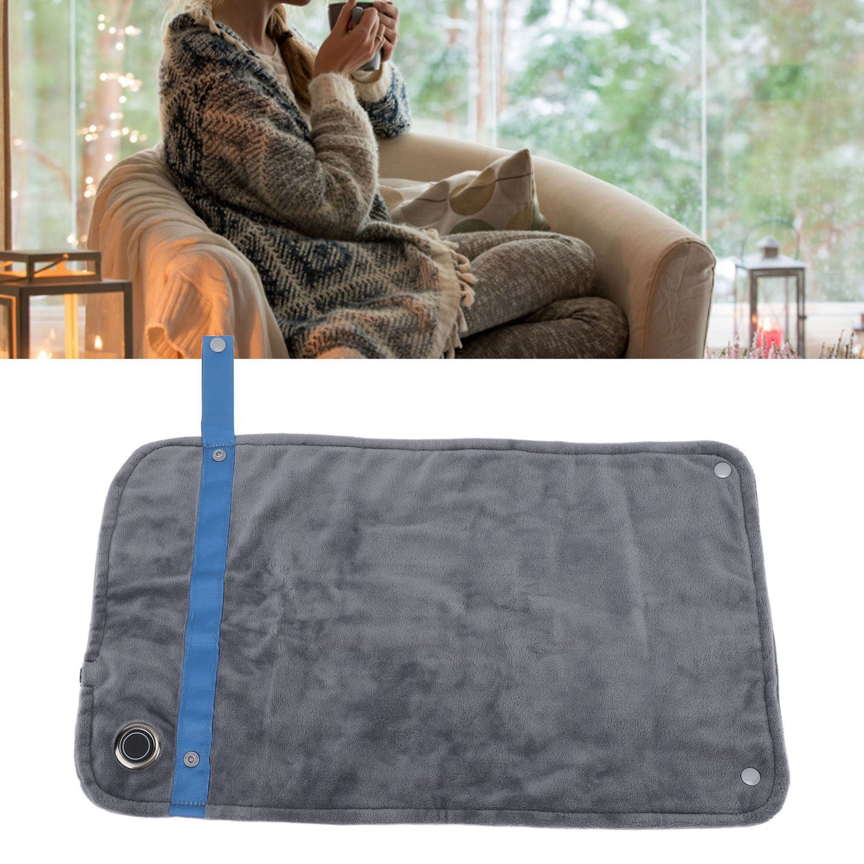 USB Heated Blanket with Temperature Control Mutipurpose Electric Heated Throw Warm Cozy Knee Heating Blanket Home Office Dark Gray