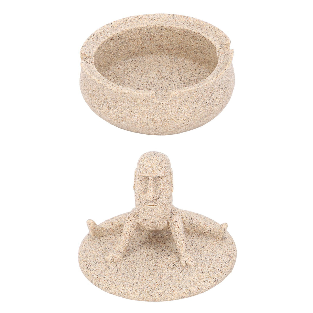 Resin Easter Island Moai Statue Ashtray Decorative Quirky Moai Ashtray Home Decor Table Desktop Ornament with Lid