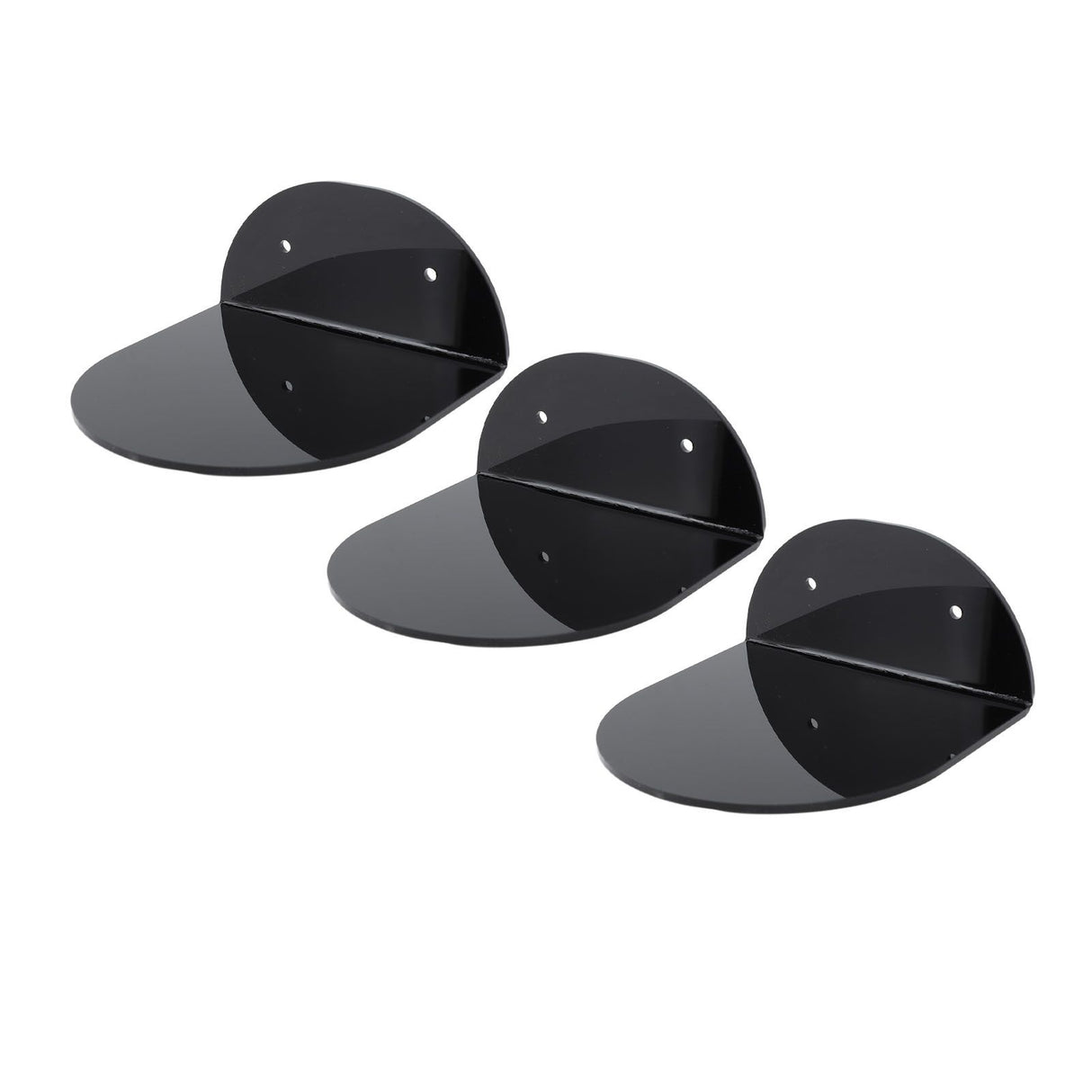 3pcs Wall Speaker Floating Shelves Acrylic Waterproof Wall Mounted Speaker Display Stand for Baby Camera Small Alarm Clock Black