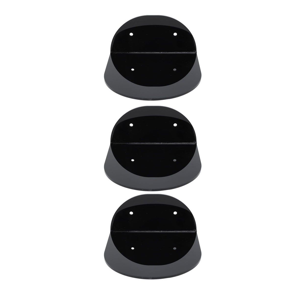 3pcs Wall Speaker Floating Shelves Acrylic Waterproof Wall Mounted Speaker Display Stand for Baby Camera Small Alarm Clock Black