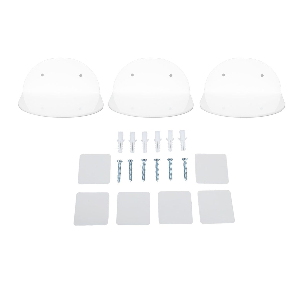 3pcs Wall Speaker Floating Shelves Acrylic Waterproof Wall Mounted Speaker Display Stand for Baby Camera Small Alarm Clock White