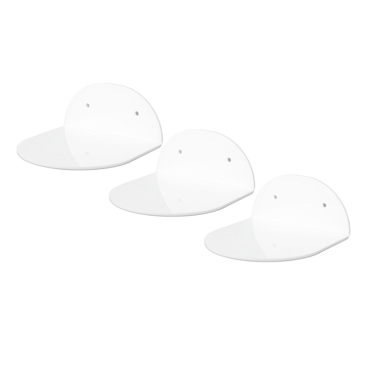 3pcs Wall Speaker Floating Shelves Acrylic Waterproof Wall Mounted Speaker Display Stand for Baby Camera Small Alarm Clock White
