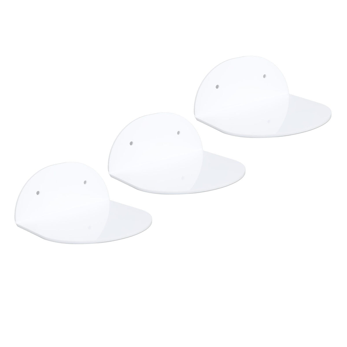 3pcs Wall Speaker Floating Shelves Acrylic Waterproof Wall Mounted Speaker Display Stand for Baby Camera Small Alarm Clock White