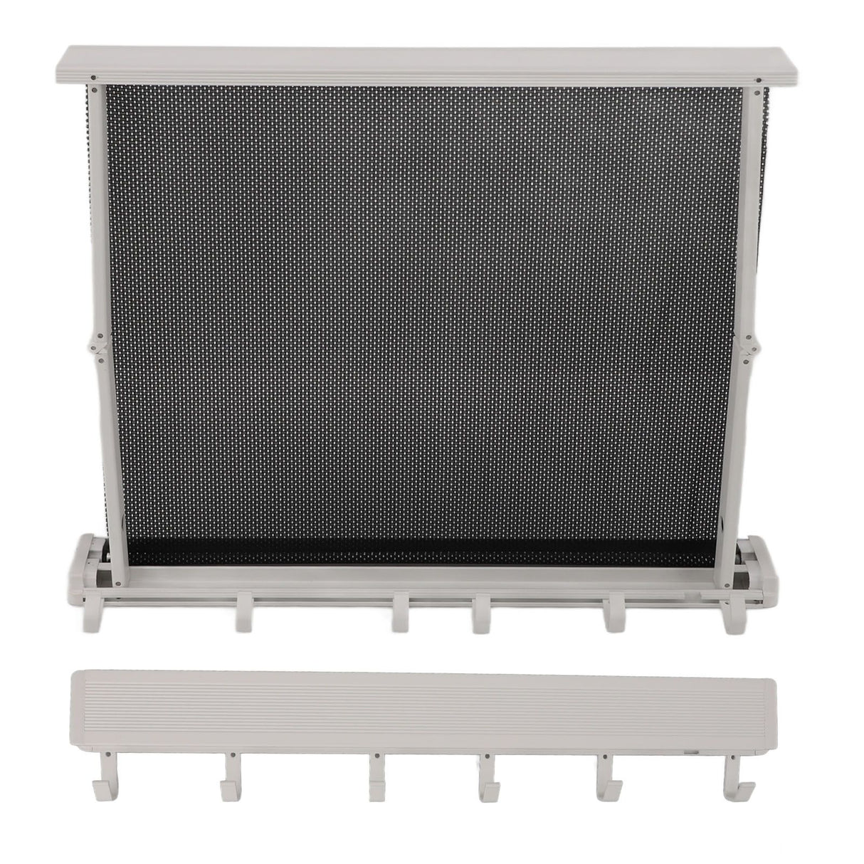 Retractable Clothes Drying Rack with Template Wall Mount Mesh Breathable Platform Aluminium Laundry Drying Rack for Patio Bathroom White