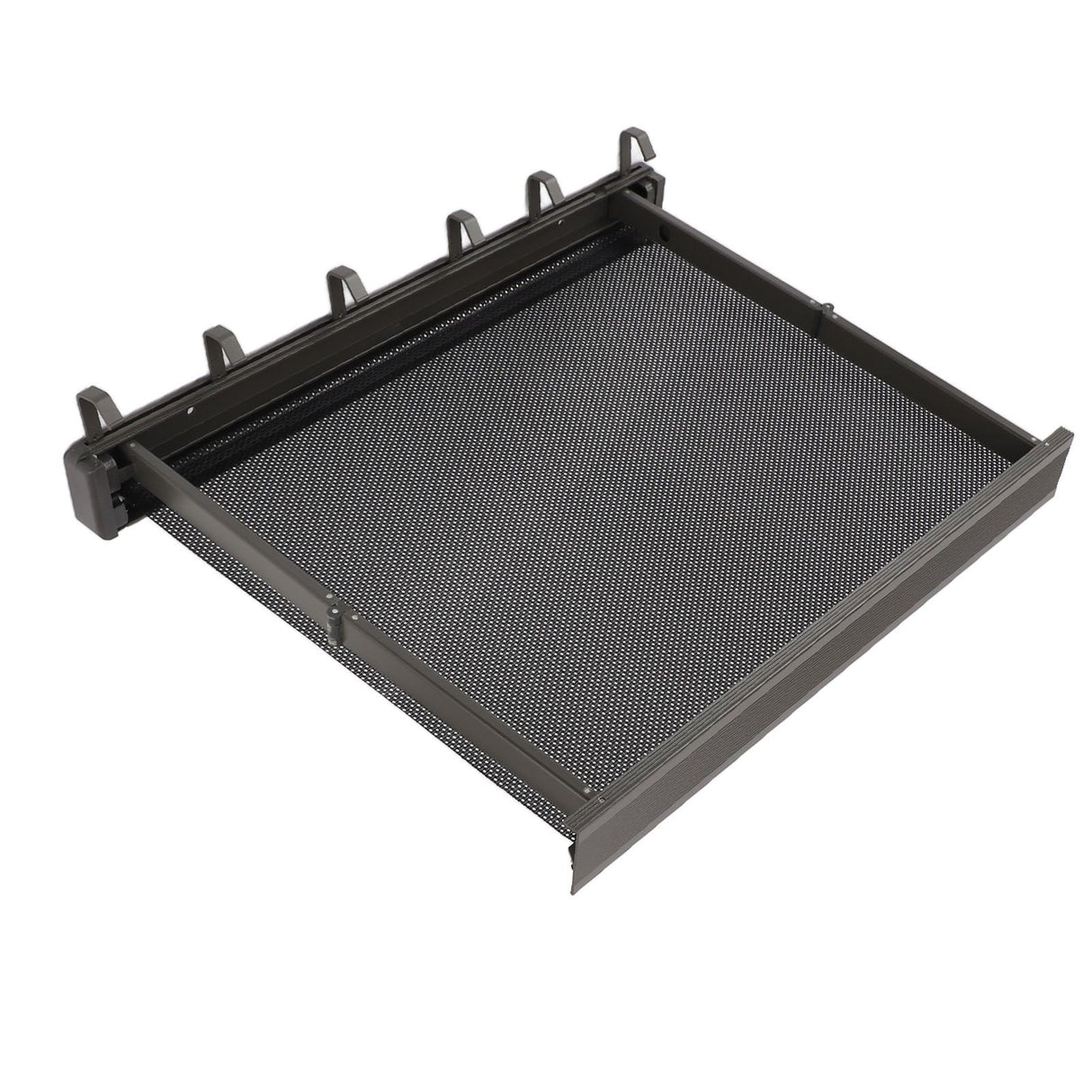 Retractable Clothes Drying Rack with Template Wall Mount Mesh Breathable Platform Aluminium Laundry Drying Rack for Patio Bathroom Grey