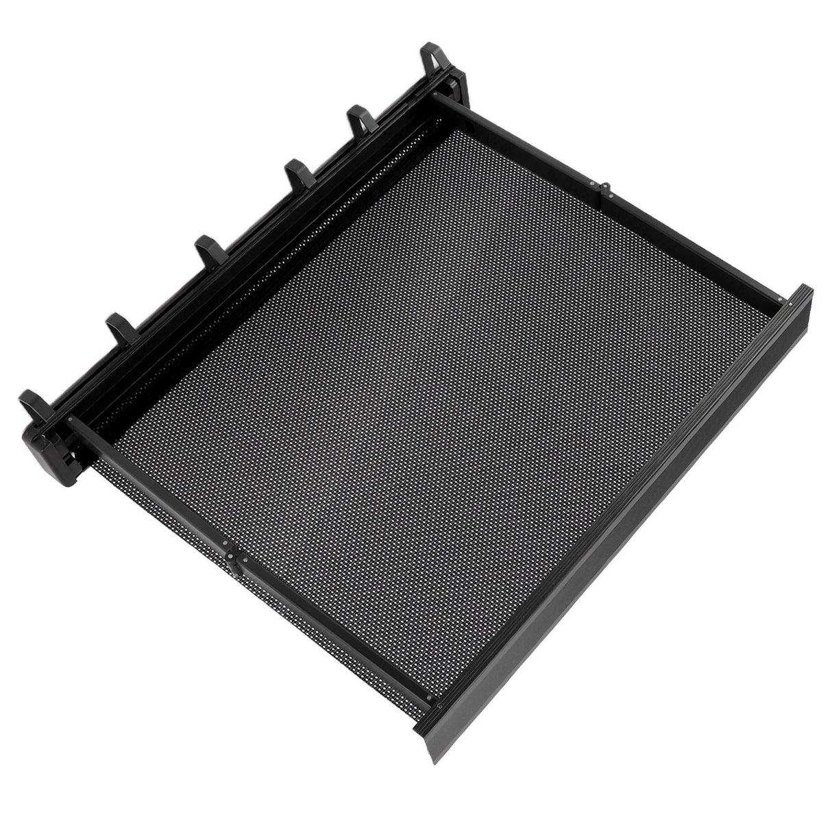 Retractable Clothes Drying Rack with Template Wall Mount Mesh Breathable Platform Aluminium Laundry Drying Rack for Patio Bathroom Black