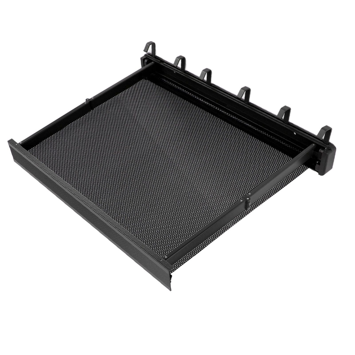 Retractable Clothes Drying Rack with Template Wall Mount Mesh Breathable Platform Aluminium Laundry Drying Rack for Patio Bathroom Black