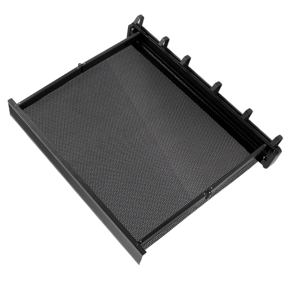 Retractable Clothes Drying Rack with Template Wall Mount Mesh Breathable Platform Aluminium Laundry Drying Rack for Patio Bathroom Black