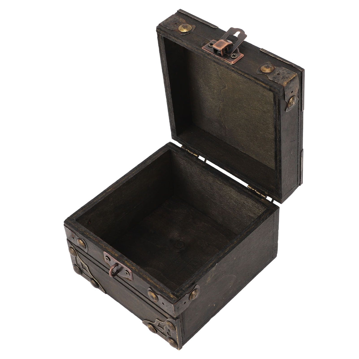 Large Jewelry Box Large Capacity Antique Durable Wood Dark Grey Vintage Jewelry Box with Metal Lock for Jewelry Trinkets