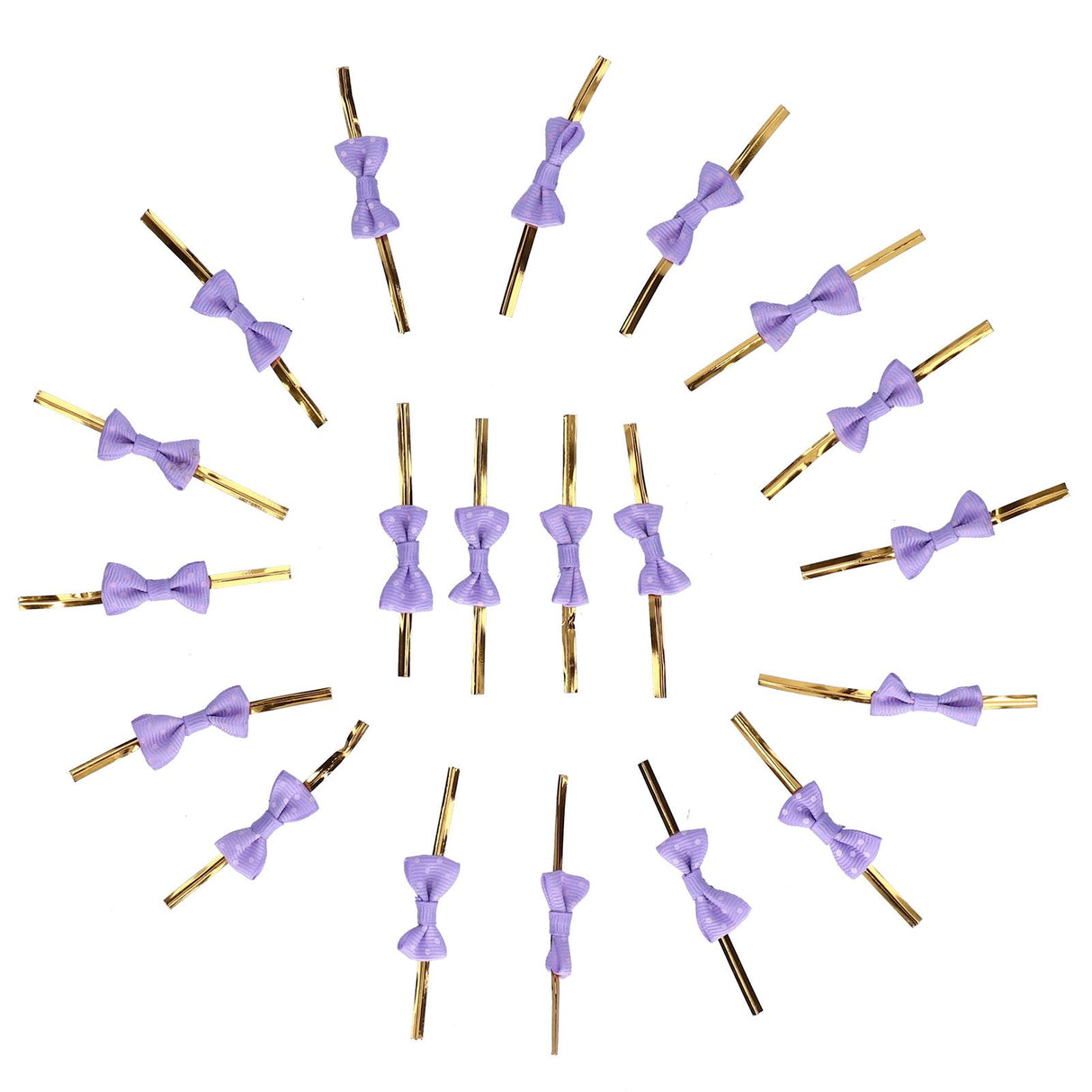 20pcs Bow Knot Twist Ties Biscuits Cookies DIY Baking Bag Ties for Gift Wrapping Weddings PartiesPurple