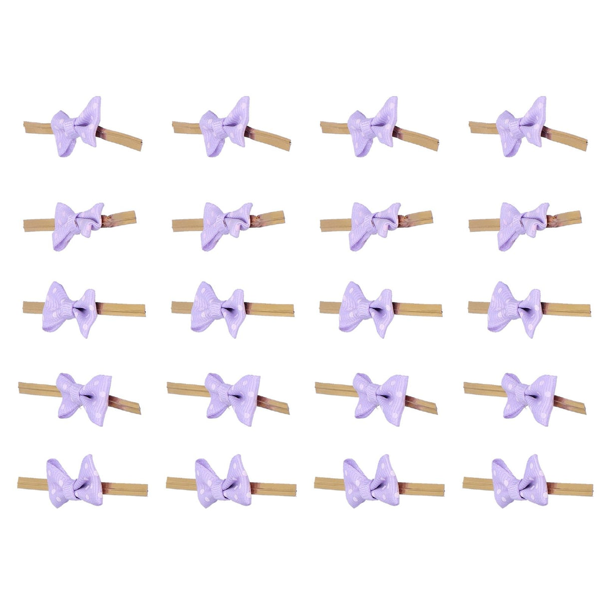20pcs Bow Knot Twist Ties Biscuits Cookies DIY Baking Bag Ties for Gift Wrapping Weddings PartiesPurple