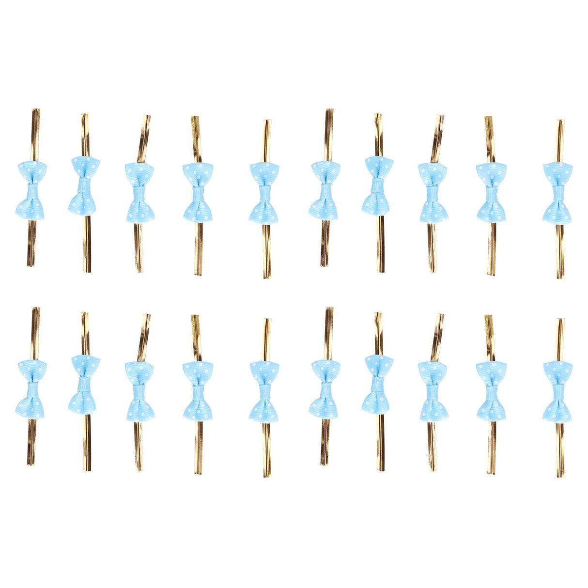 20pcs Bow Knot Twist Ties Biscuits Cookies DIY Baking Bag Ties for Gift Wrapping Weddings PartiesBlue