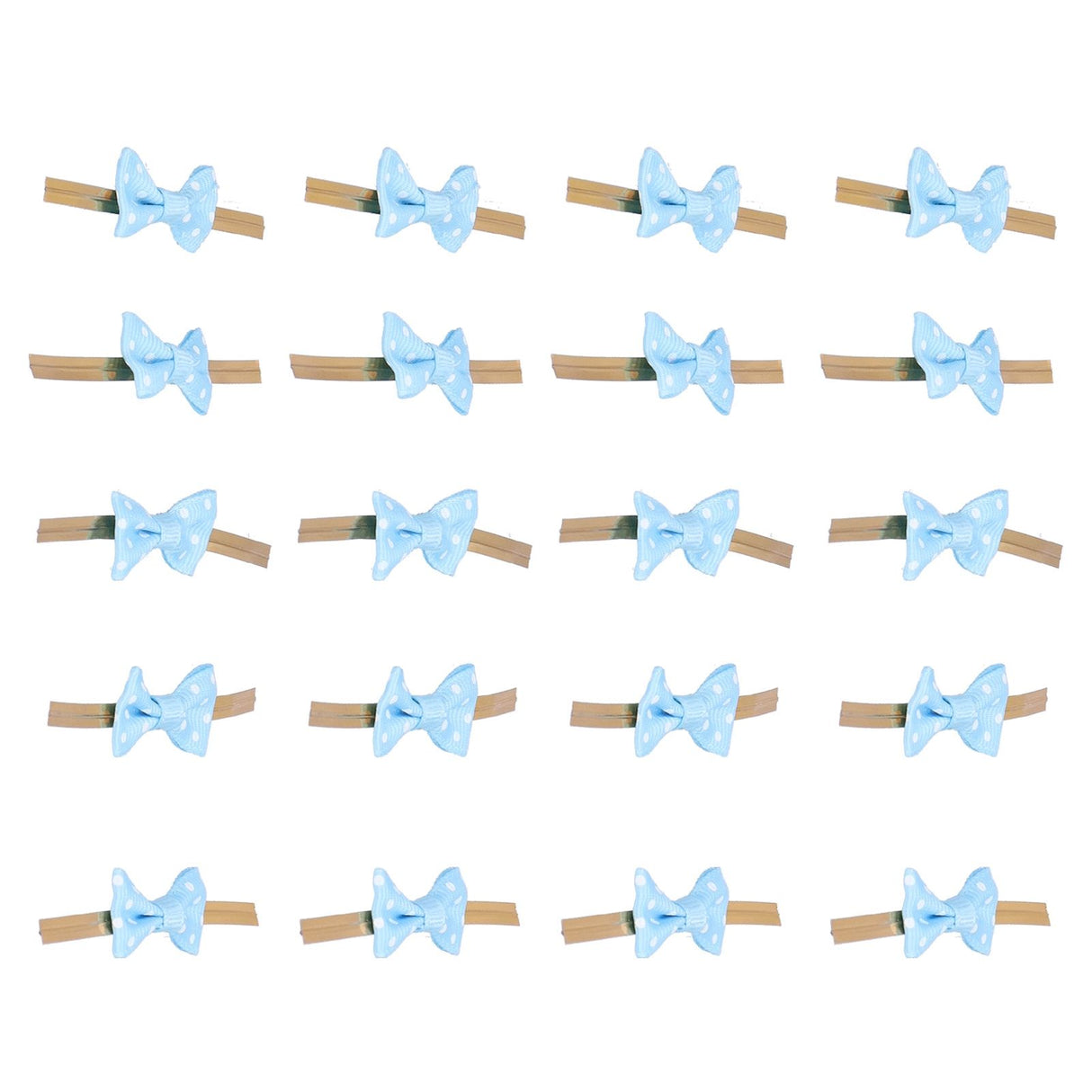 20pcs Bow Knot Twist Ties Biscuits Cookies DIY Baking Bag Ties for Gift Wrapping Weddings PartiesBlue
