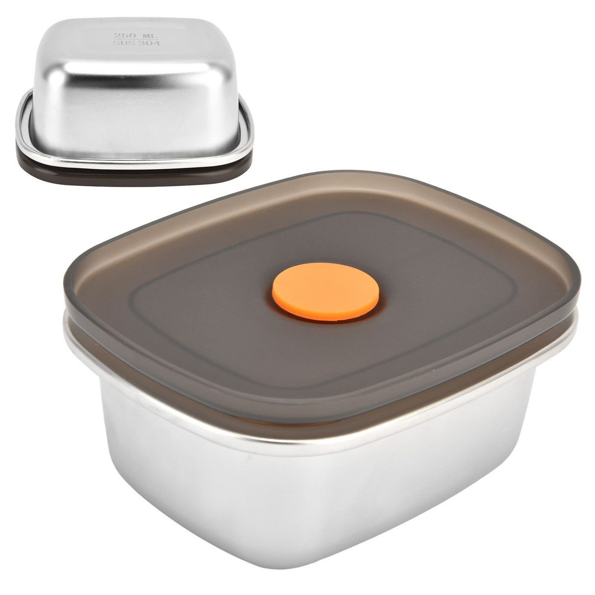 Lunch Box 304 Stainless Steel PP Food Grade Silicone Portable Food Container Storage Box for Picnic Camping Outdoor250ml