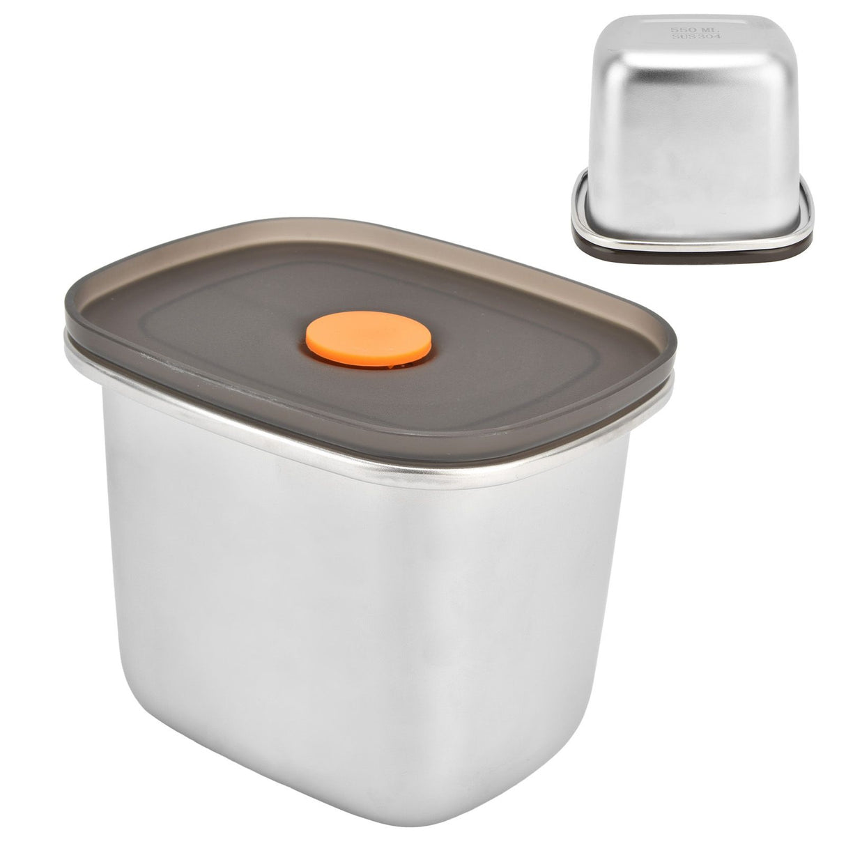 Lunch Box 304 Stainless Steel PP Food Grade Silicone Portable Food Container Storage Box for Picnic Camping Outdoor550ml