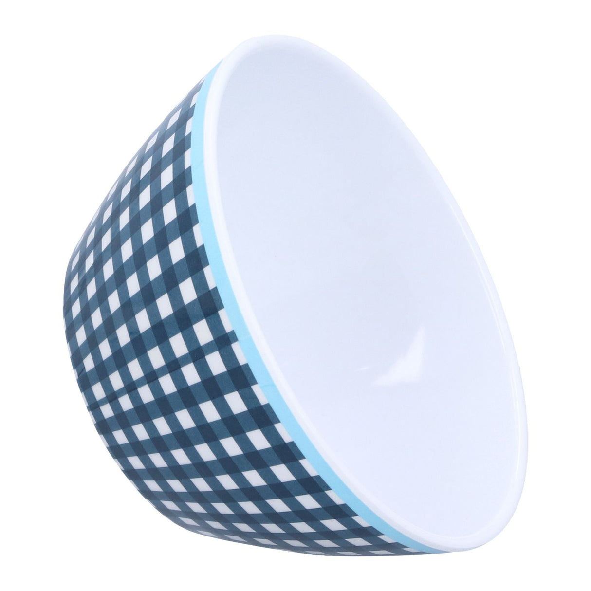 500ml Salad Bowl Thickened Snack Dessert Cake Fruit Bowl for Baking Table DecorationDark Blue Grid