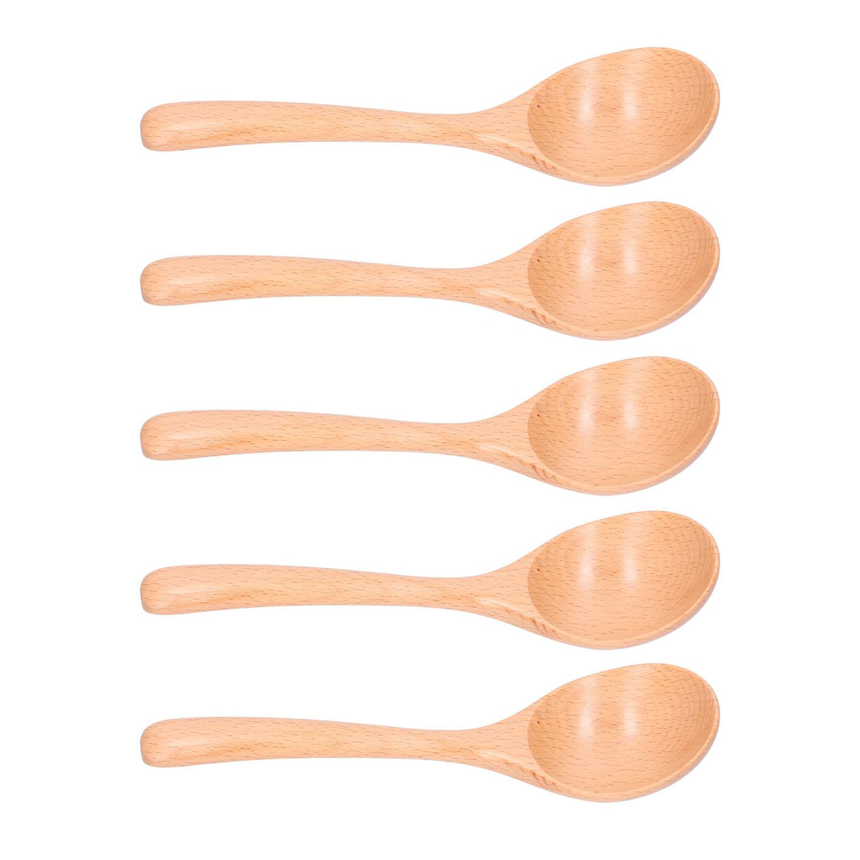 5pcs Wood Spoons Long Handle Wooden Ladle for Mixing Stirring Cooking Utensil ToolLog Color