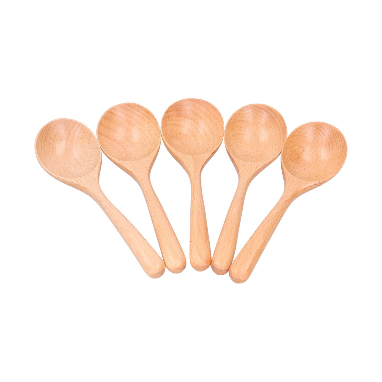 5pcs Wood Spoons Long Handle Wooden Ladle for Mixing Stirring Cooking Utensil ToolLog Color
