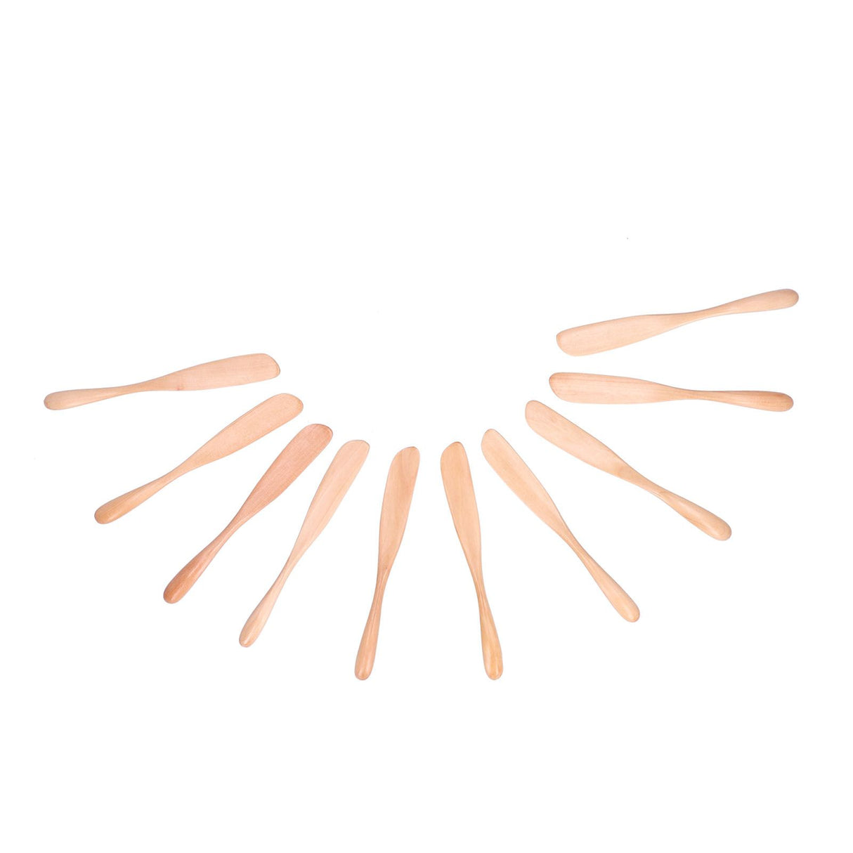 10pcs Wooden Dinner Knife Cheese Spreader Cake Knife Reusable Dinnerware Kitchen Gadgets for Home Kitchen Picnic RestaurantLight Color