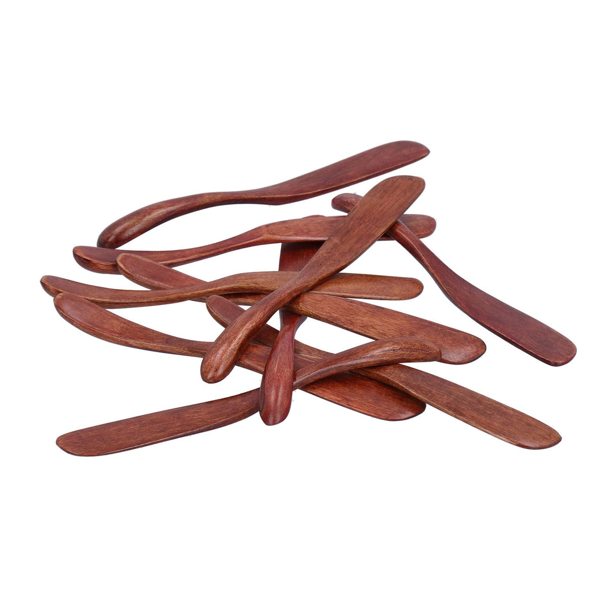 10pcs Wooden Dinner Knife Cheese Spreader Cake Knife Reusable Dinnerware Kitchen Gadgets for Home Kitchen Picnic RestaurantDark Color
