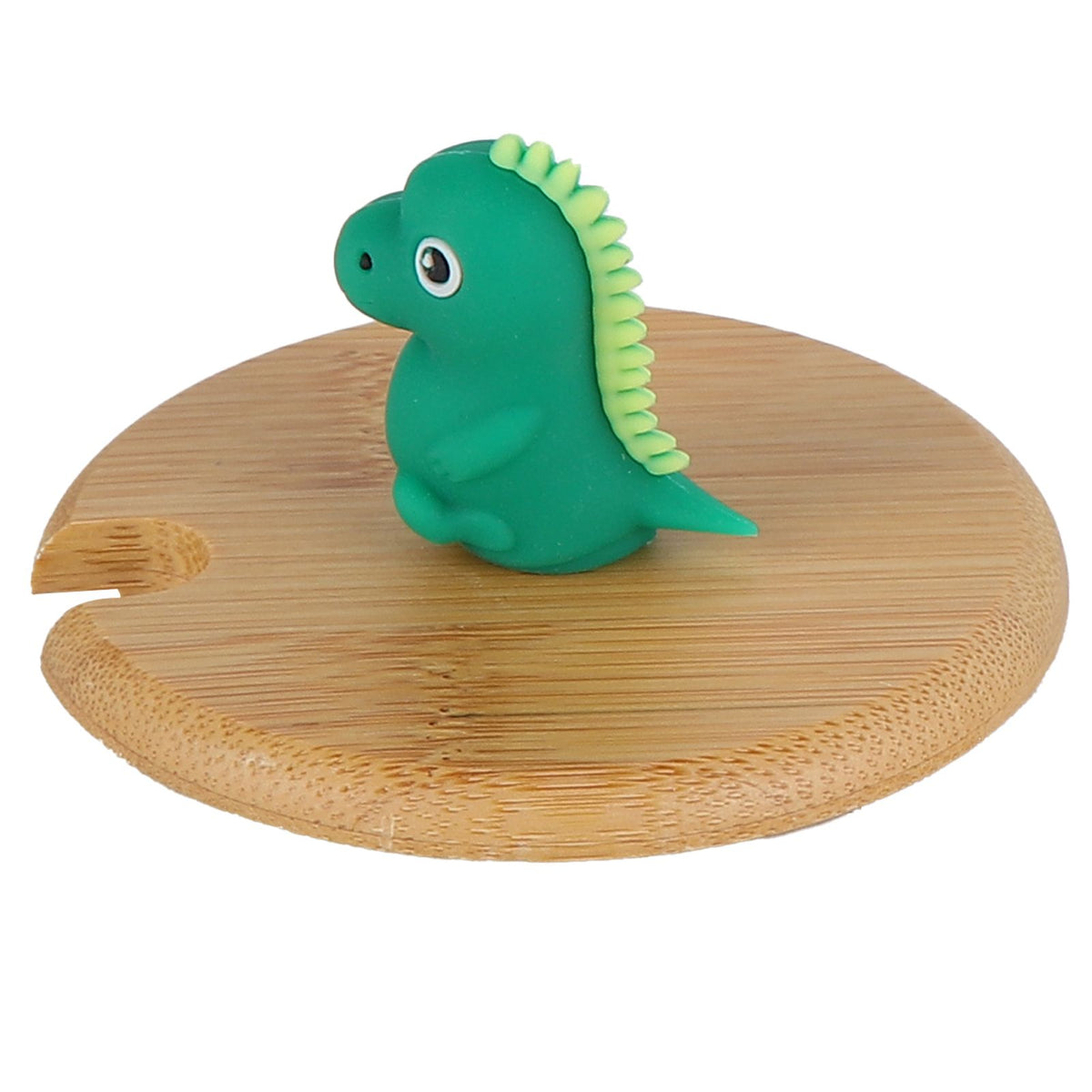 400ml Cute High Borosilicate Glass Cup HeatResistant Mug with Stainless Steel Spoon Bamboo Lid(Dinosaur )