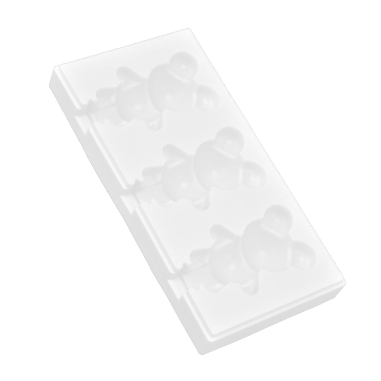 Multi Grid Silicone Ice Bar Mold Heat Resistant Ice Cream Making Mold Kitchen DIY Tool(3Grid Bear Shape )