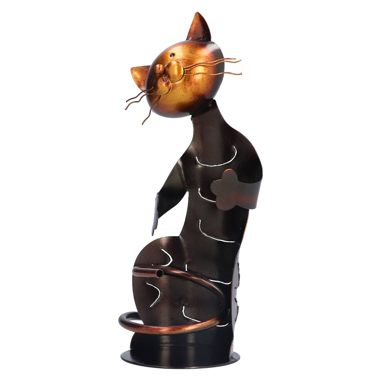 Cat Shaped Wine Rack Metal Sculpture Shelf Practical Sculpture Home Decoration Interior Decoration Crafts