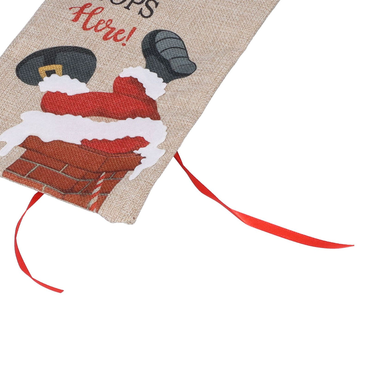 Christmas Santa Grid Design Champagne Bottle Cover Bag Sleeve Christmas Gifts for PartyBlack White Grid