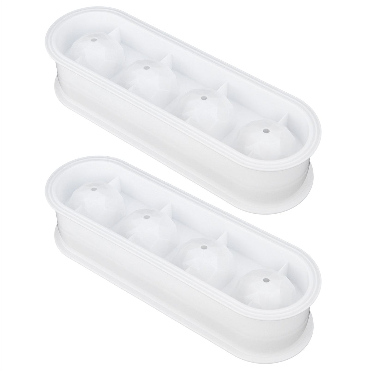 2Pcs 4 Grids Food Grade Ice Cubes Mold Whiskey Ice Ball Making Mold Tray for Home Bar