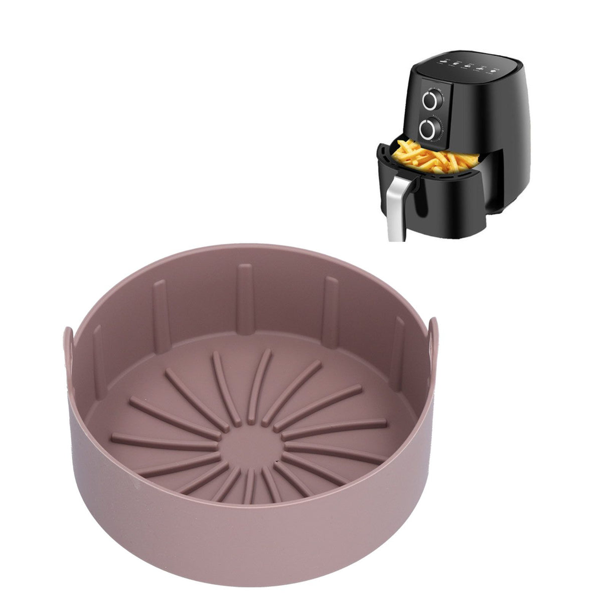 Reusable Silicone Pot Replacement Kitchen Electric Fryer Basket Tray Baking Accessory 20℃220℃(16cm Coffee )