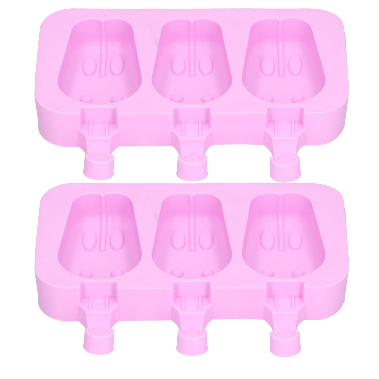 2Pcs 3 Grid Silicone Ice Cream Mold with Lid Rabbit Shaped Mold for Summer Home Kitchen