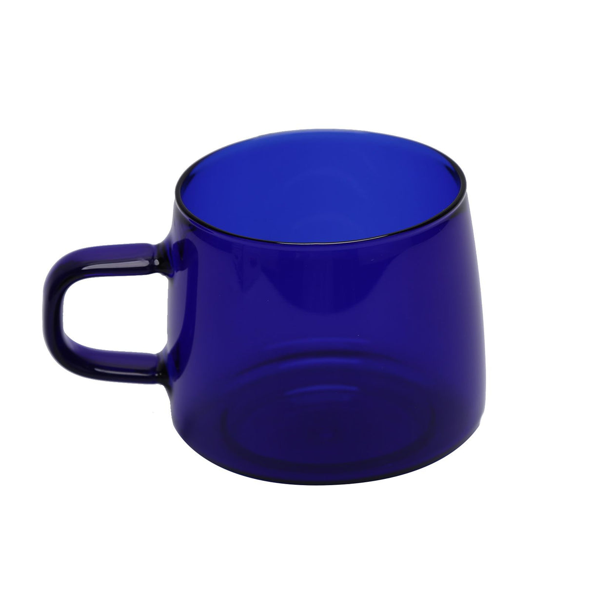 350ml Glass Coffee Cup Crystal Coffee Mug with Handle High Temperature Resistance for Home and CafeBlue