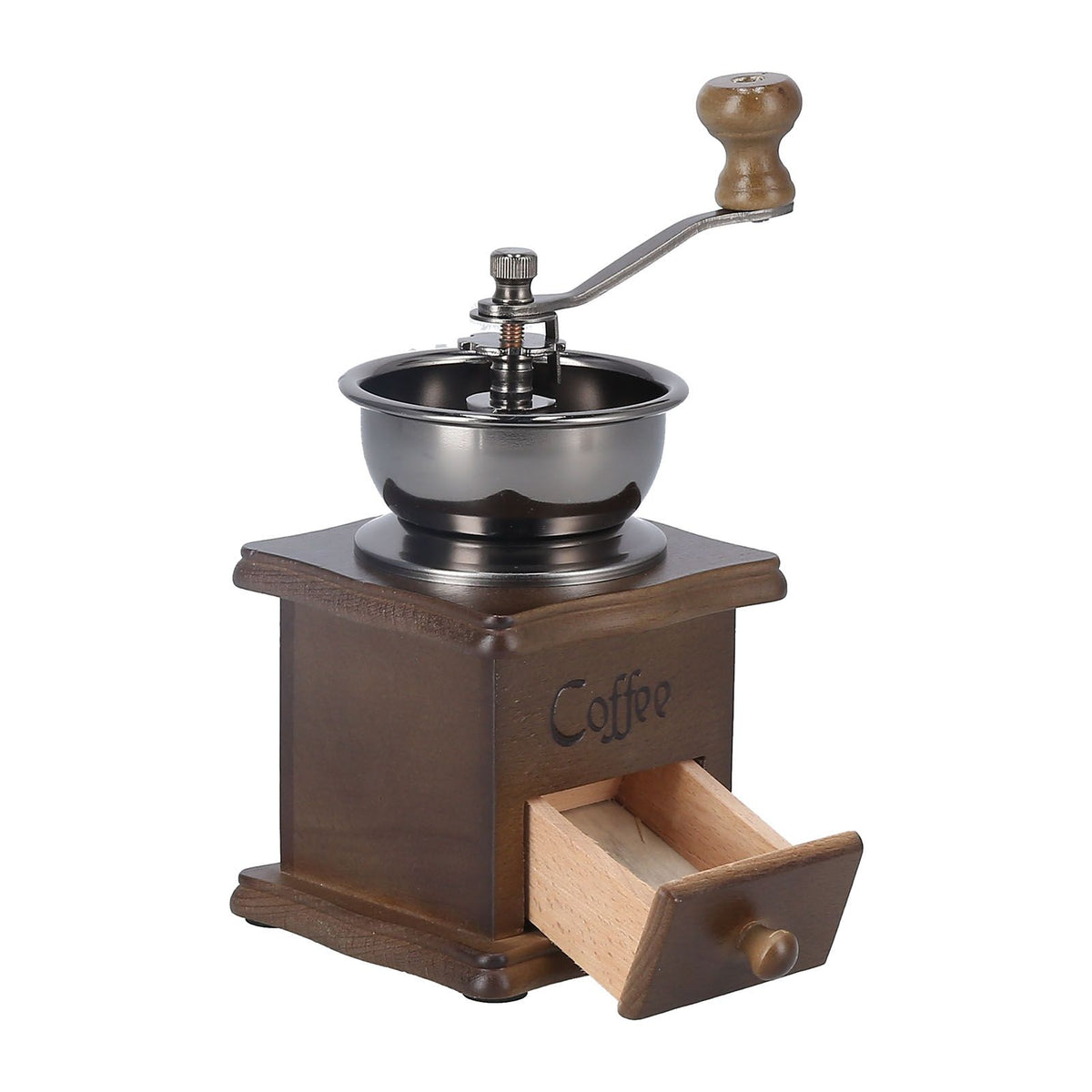 Manual Coffee Grinder Portable Retro Classic Fine Polished Pull Out Coffee Bean Grinder