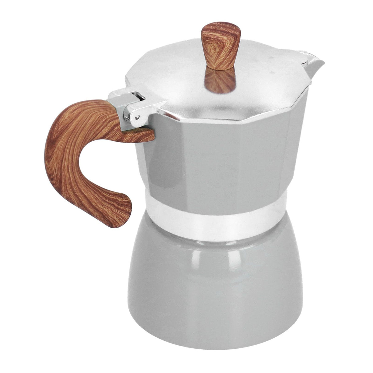 150ML Practical Aluminum Coffee Maker Octagonal Moka Coffee Pot for Home Office Kitchen ApplianceSilver