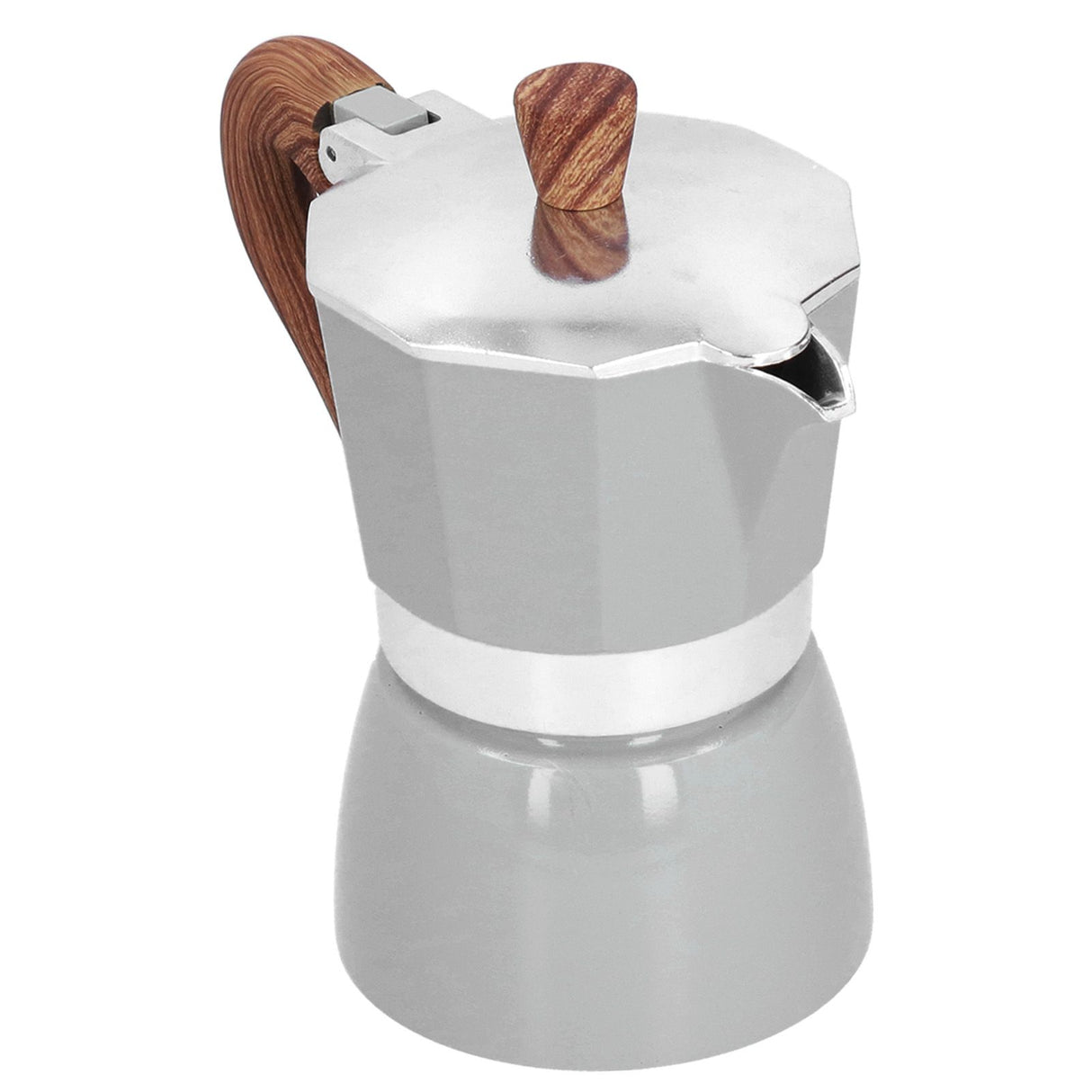150ML Practical Aluminum Coffee Maker Octagonal Moka Coffee Pot for Home Office Kitchen ApplianceSilver