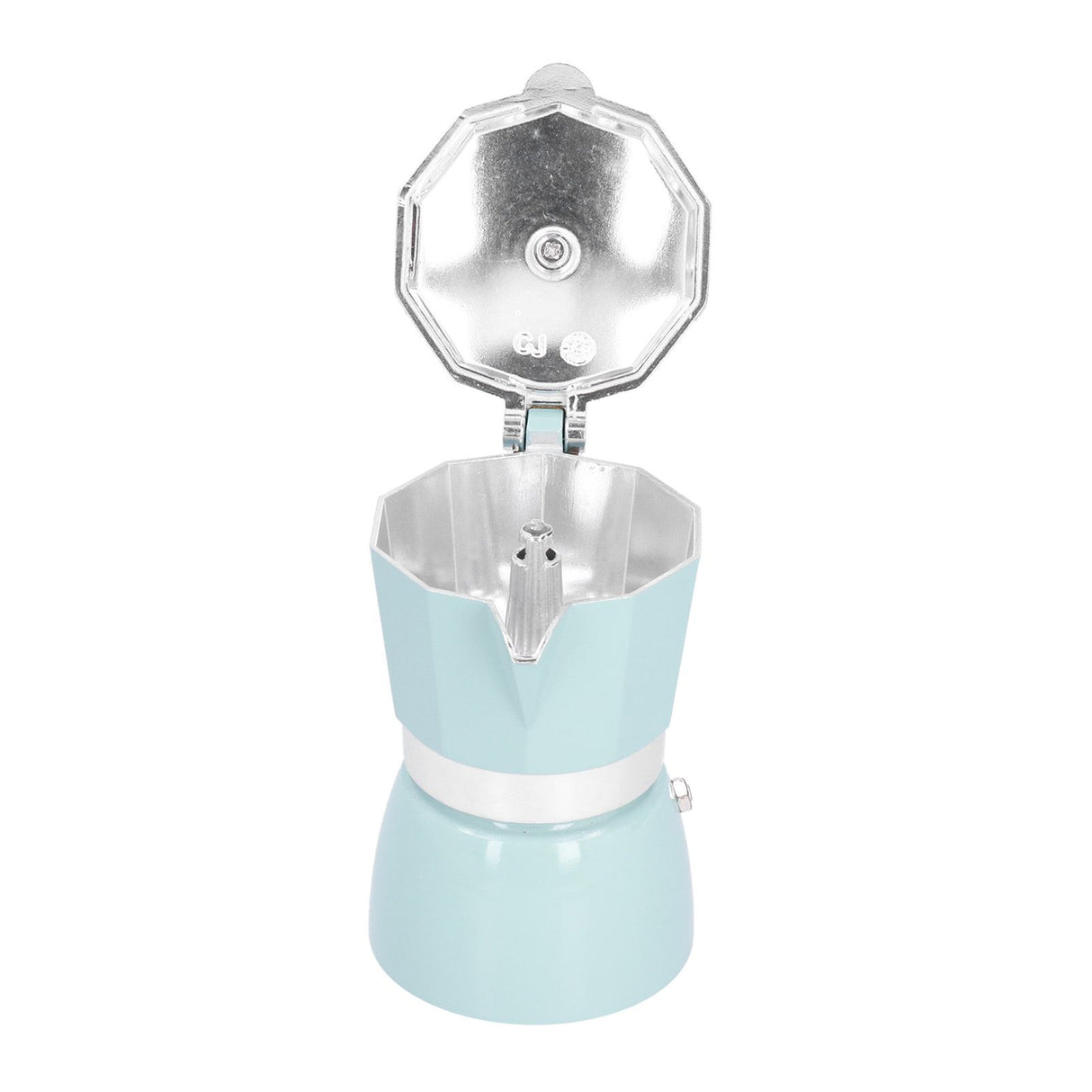 150ML Practical Aluminum Coffee Maker Octagonal Moka Coffee Pot for Home Office Kitchen ApplianceLake Blue