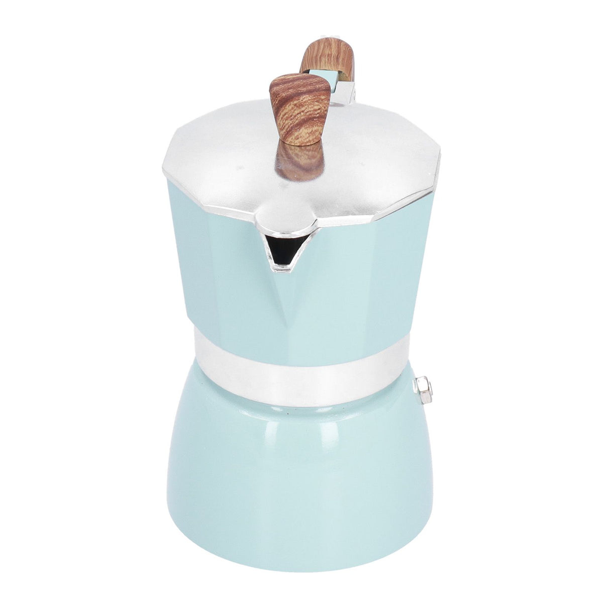 150ML Practical Aluminum Coffee Maker Octagonal Moka Coffee Pot for Home Office Kitchen ApplianceLake Blue