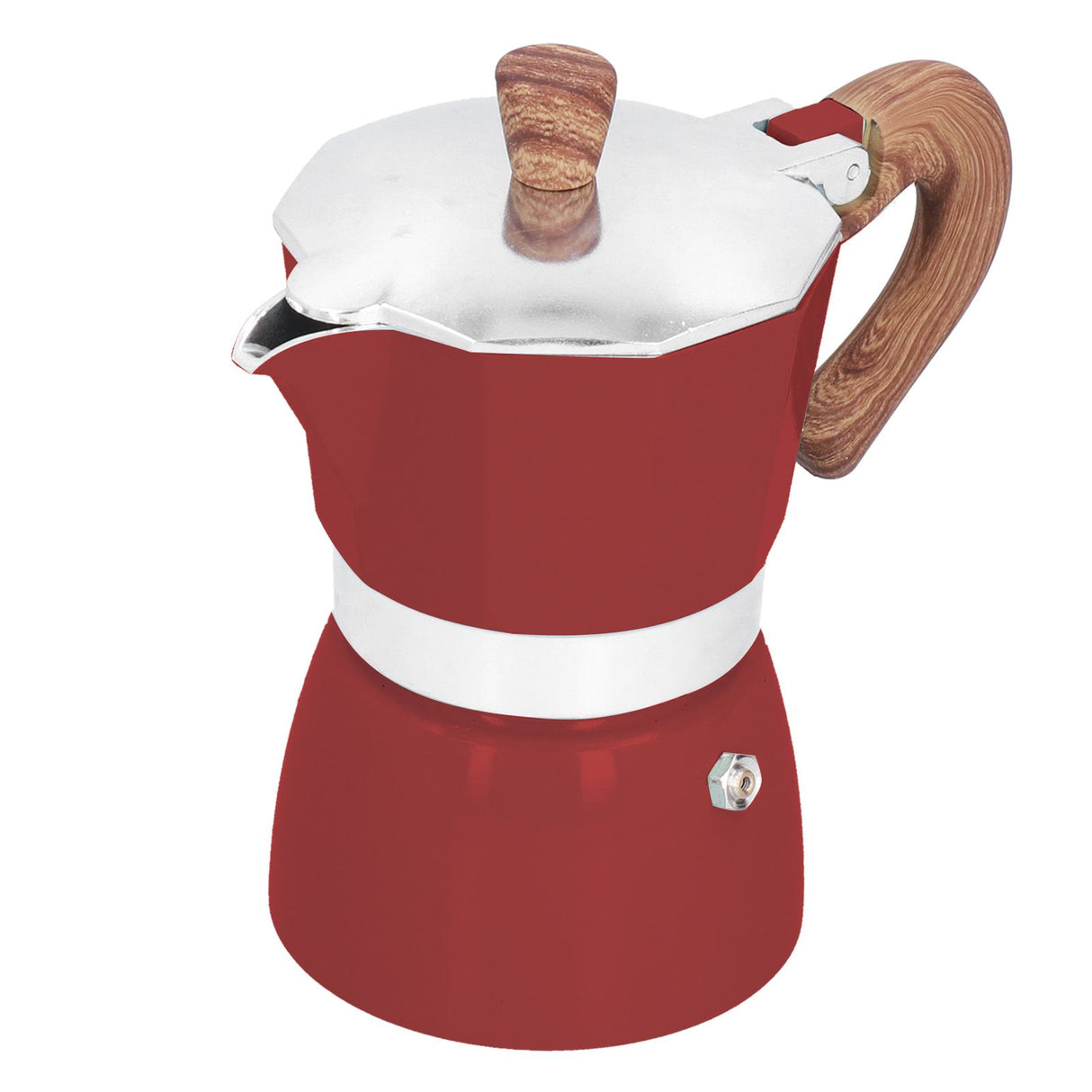 150ML Practical Aluminum Coffee Maker Octagonal Moka Coffee Pot for Home Office Kitchen ApplianceRed