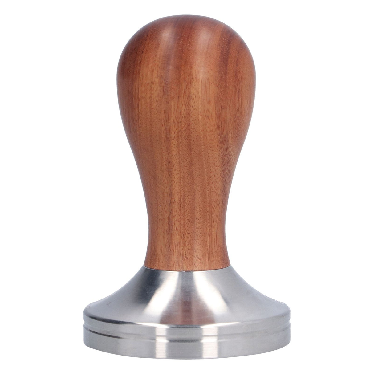 58mm Flat Base Coffee Tamper Manual Stainless Steel Coffee Powder Pressing Hammer with Wood Handle
