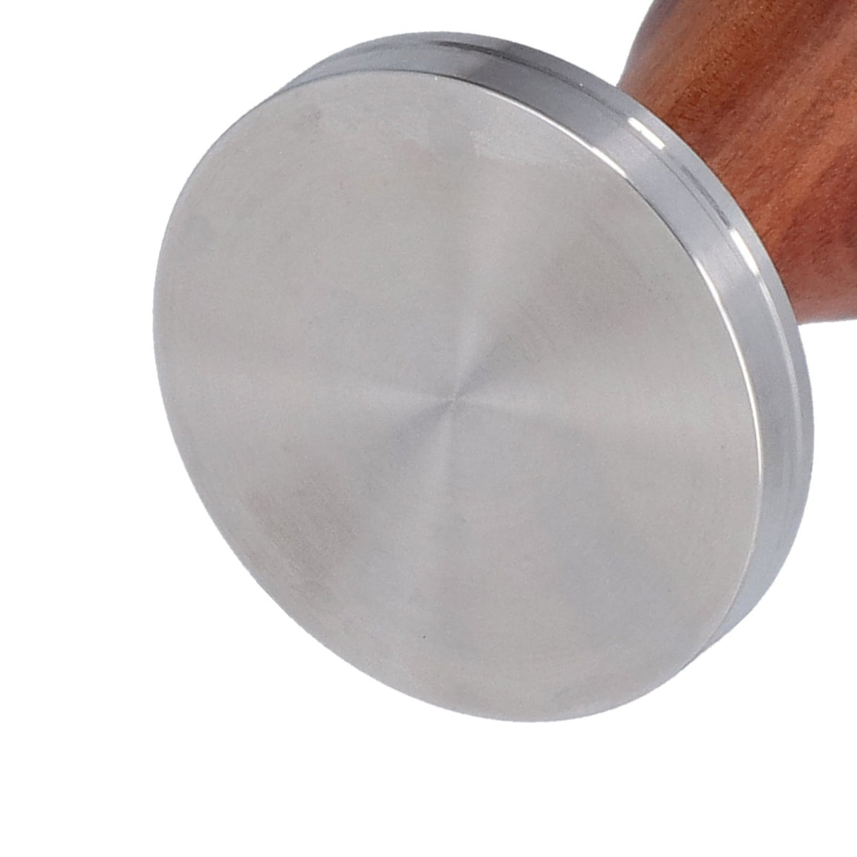 58mm Flat Base Coffee Tamper Manual Stainless Steel Coffee Powder Pressing Hammer with Wood Handle